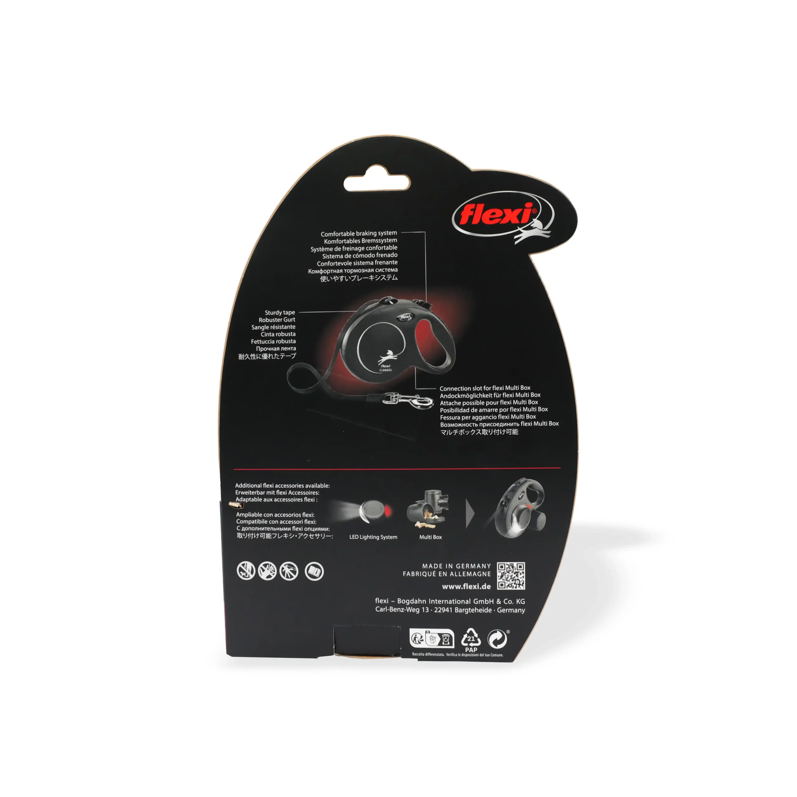 Flexi, Classic, Lidhëse për qen, e kuqe, L