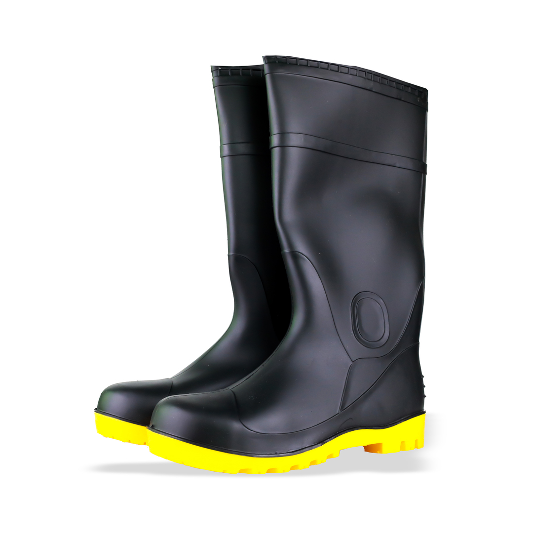 Çizme të gjata pune me hekur mbrojtës, të zeza