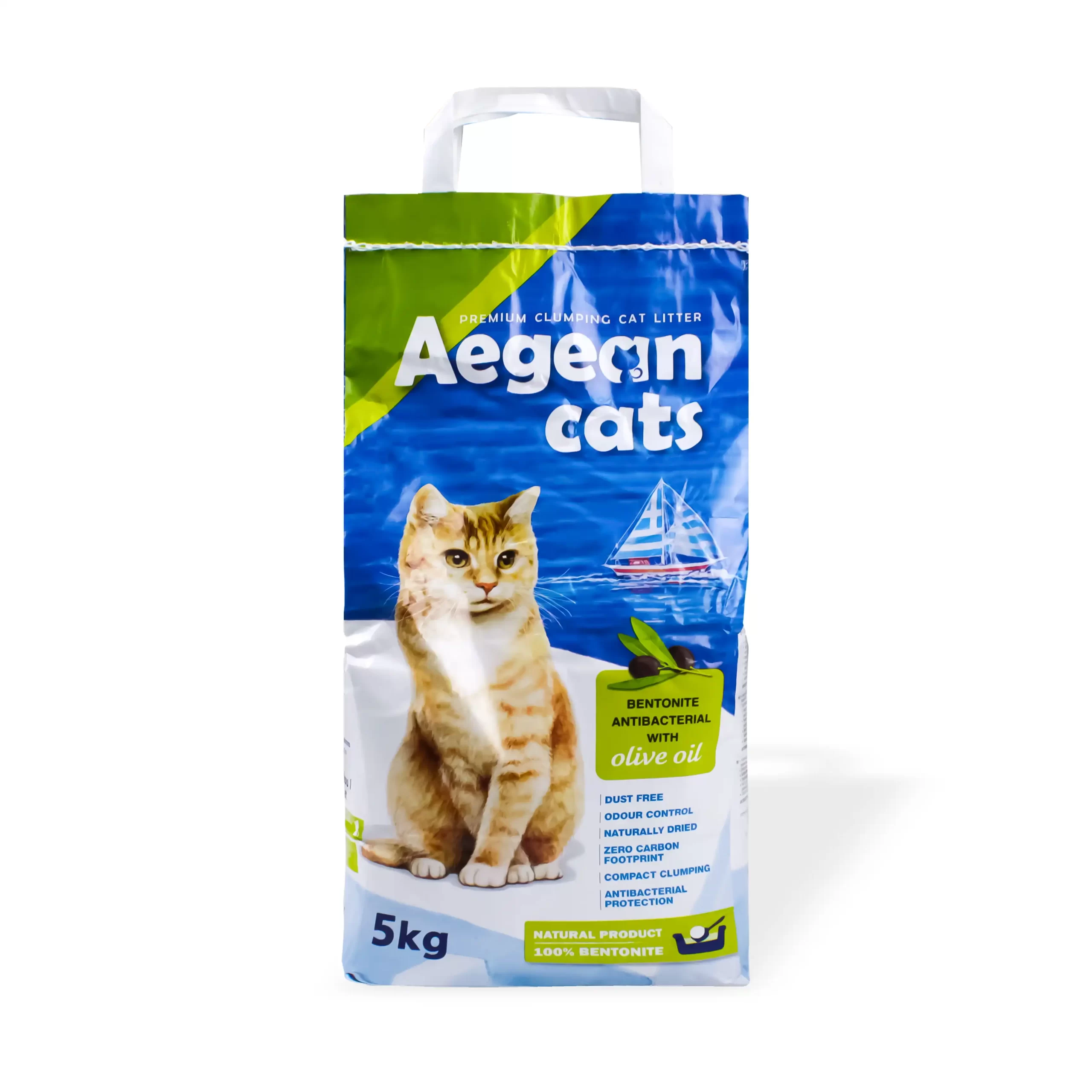 Aegean Cats, Rërë për mace, aromë vaj ulliri, 5 kg