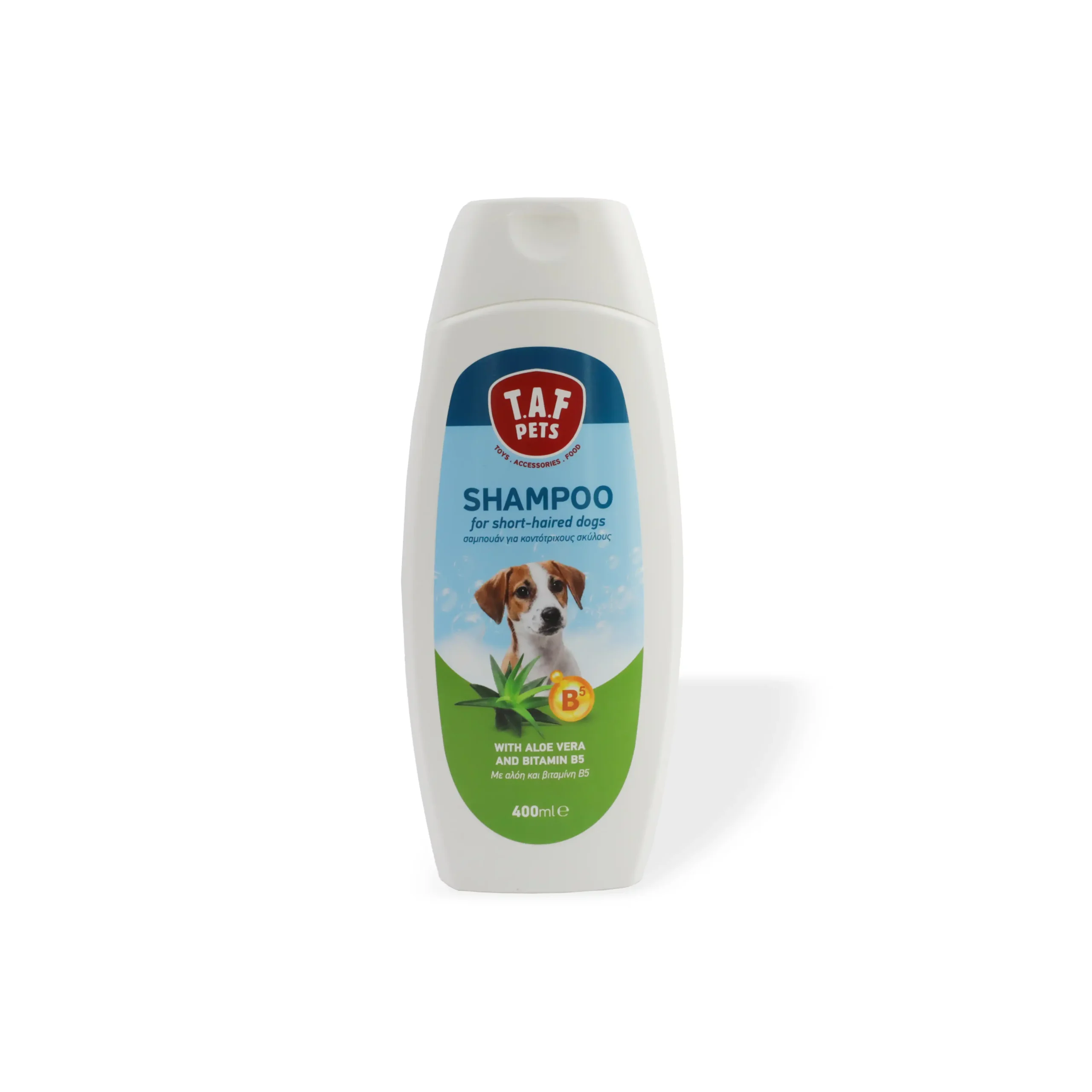 T.A.F PETS, Shampo për qen me qime të shkurta, aloe vera & vitaminë B5, 400 ml