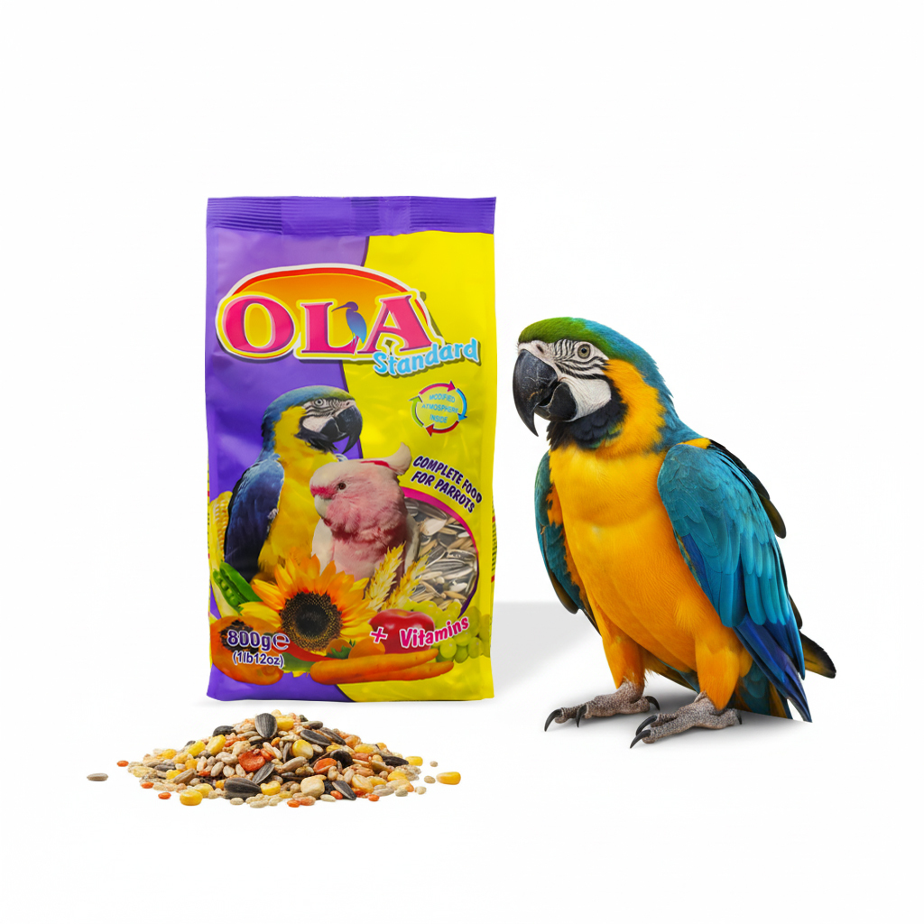 OLA, Ushqim i kompletuar për papagaj të mëdhenj, 0,8 kg