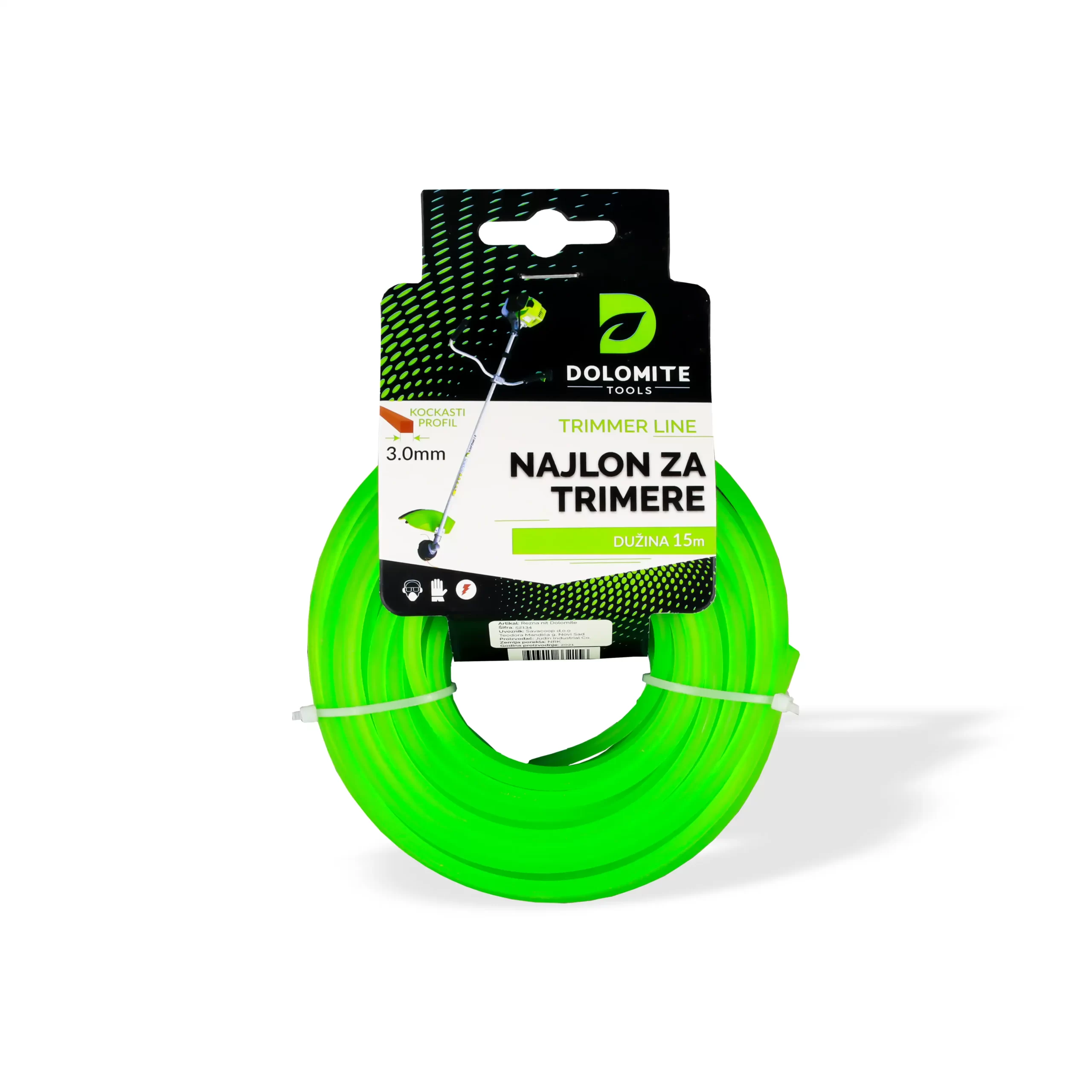 Dolomite, Penjë për prerëse, kockë, 3,0 mm, 15 m