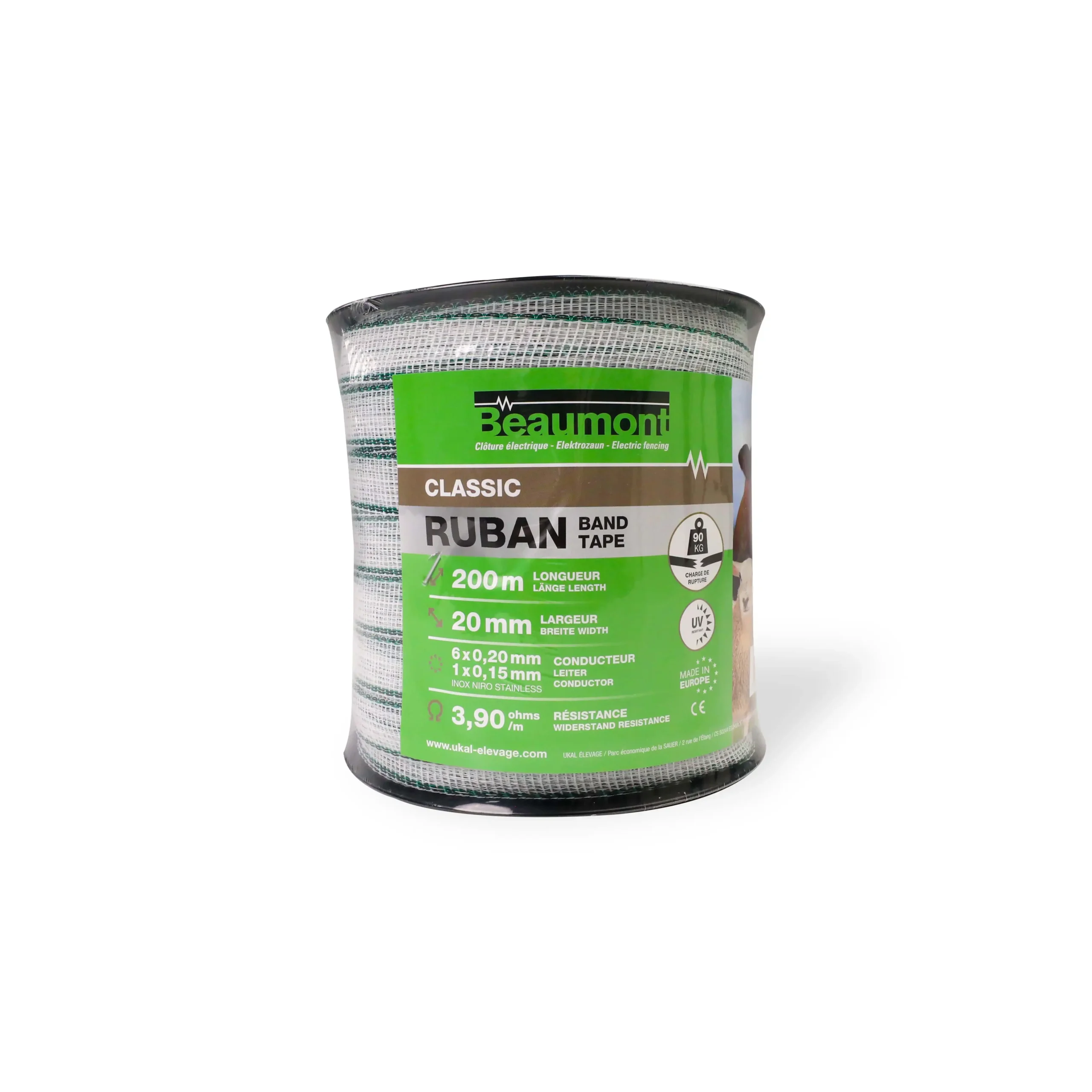 Ukal, Shirit i bardhë dhe i gjelbër, 20 m x 20 mm