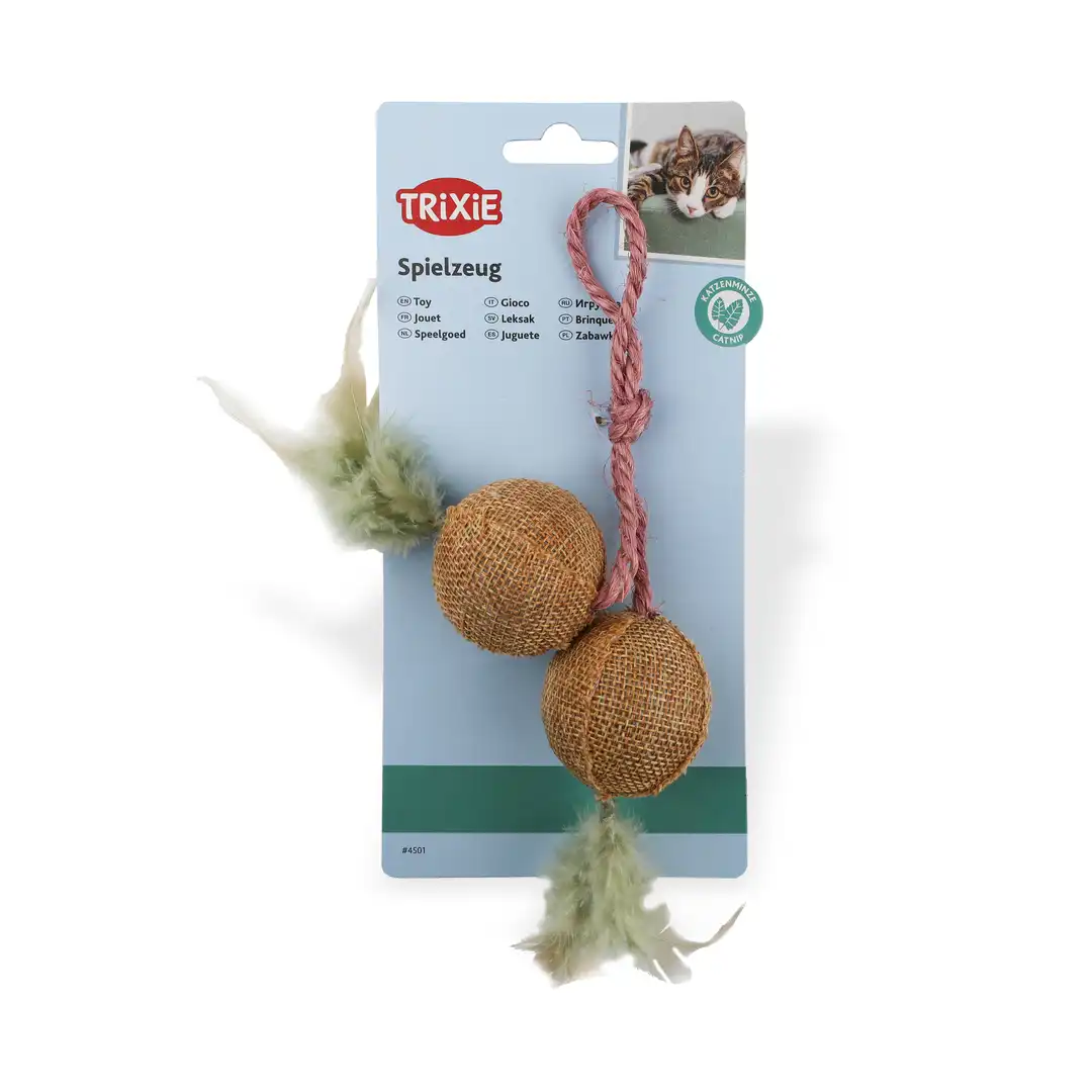 Trixie, Topa të lidhur me litar me catnip, 4,5 cm