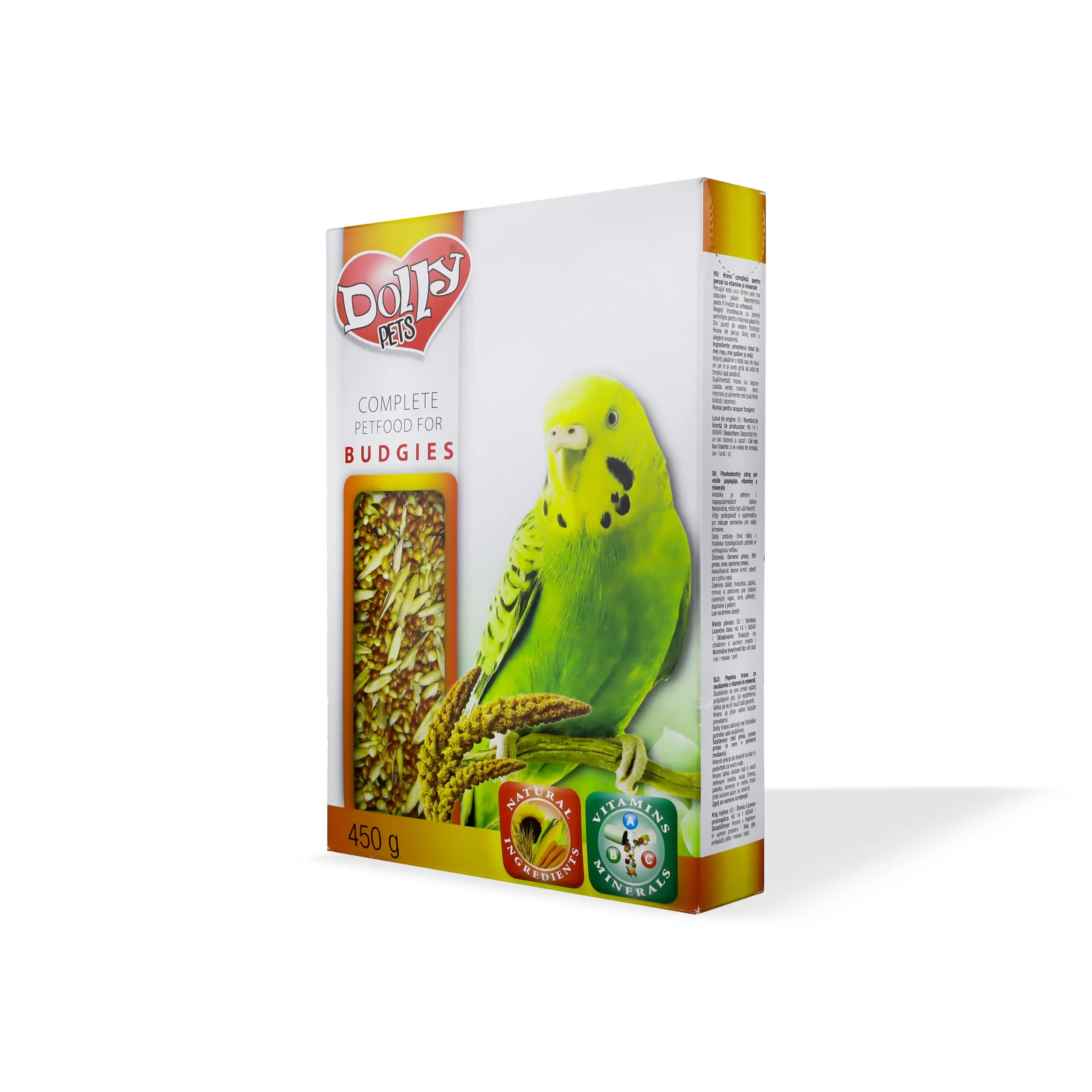 Dolly, Ushqim për papagaj trupvegjël, 450 g