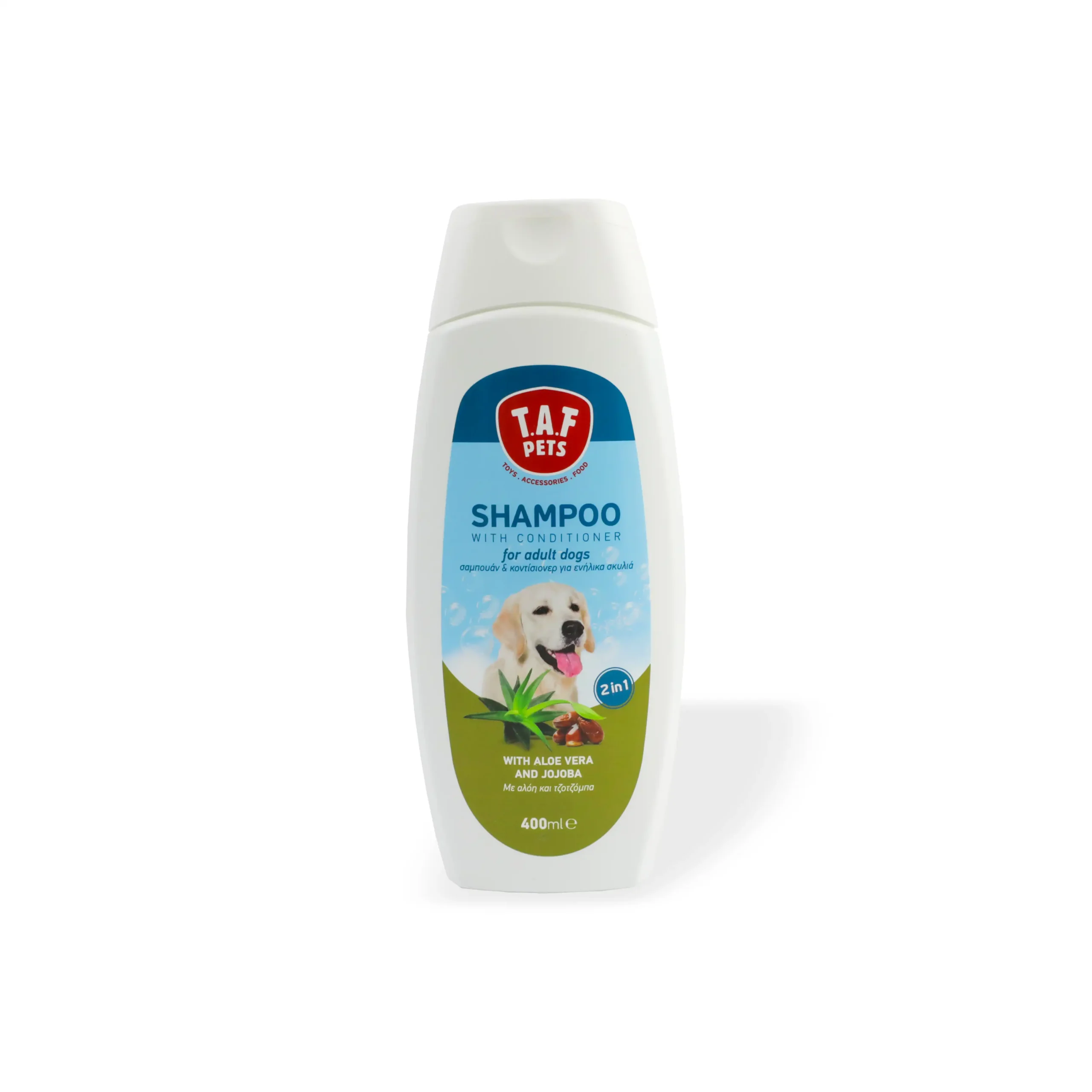 T.A.F PETS, Shampo dhe balsam për qen dhe mace, aloe vera & vaj joboba,  400 ml