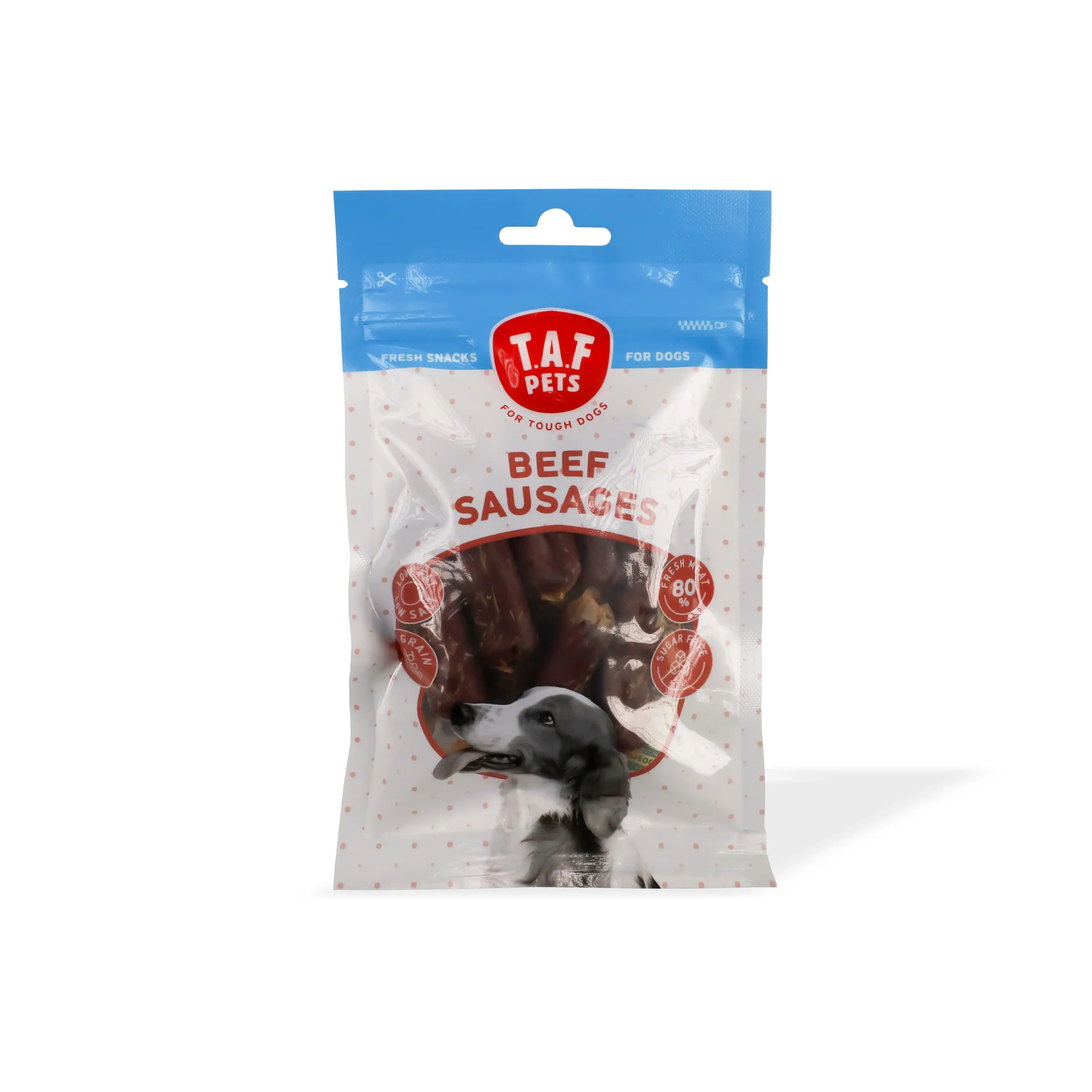 T.A.F PETS, Shpërblime për qen, salsiçe viçi, 75 g