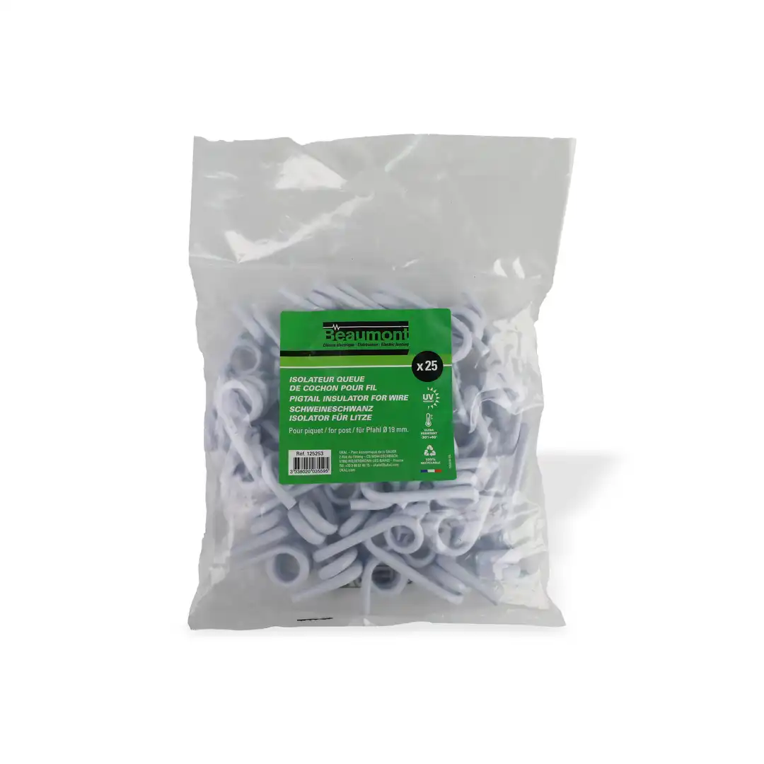 Ukal, Izolator me thurje për shtylla metalike, 19 mm, 25 copë