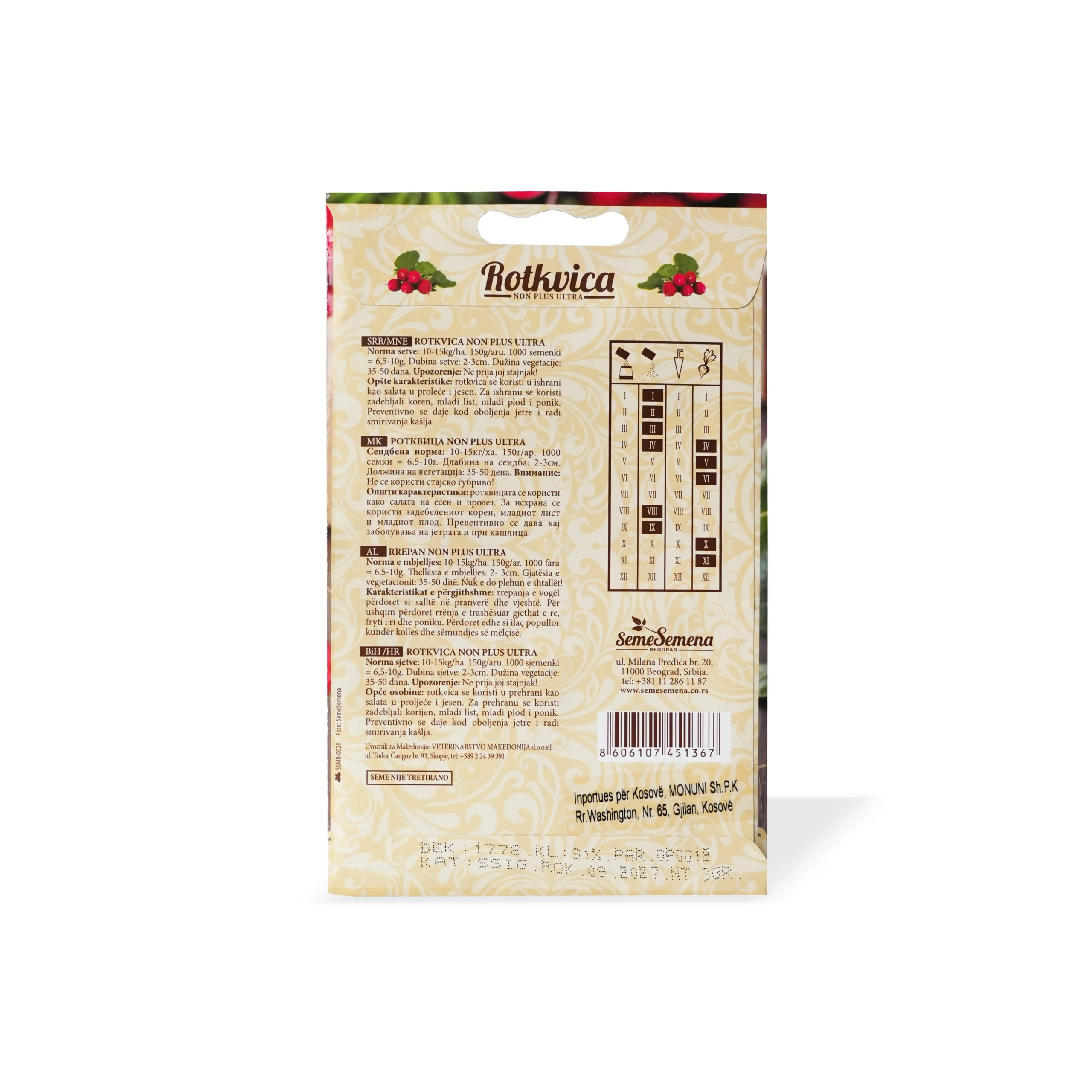 Seme Semena, Farë perimesh, Rrepë Non Plus, 3 g